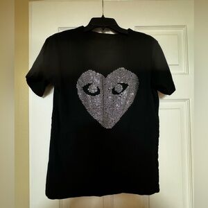 Comme Des Garçons Play Woman’s Black T-shirt SMALL